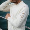 Geonjiulleunseu Cotton Long Sleeve Collared Knit - Ecru