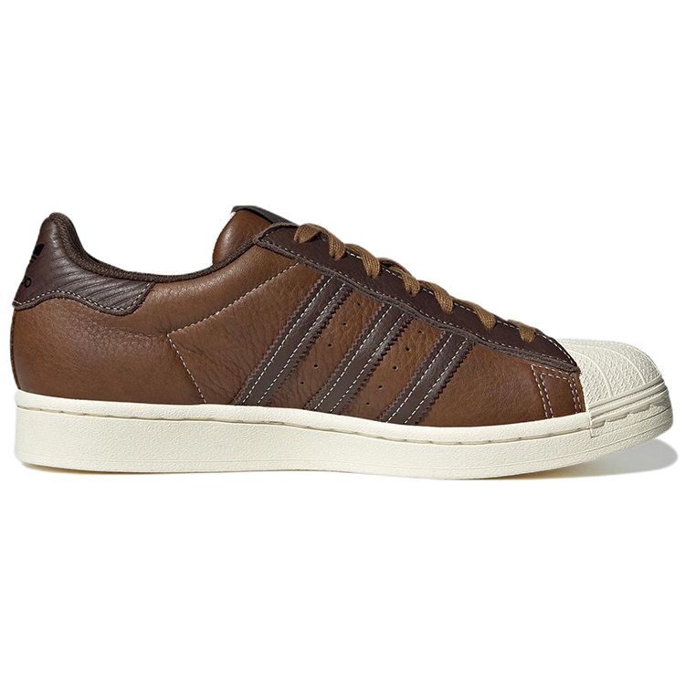 Adidas Originals Superstar Leather Classic Casual Shock Absorbing Durable Low Top Sneakers Unisex Sneakers Dark-Brown GW4438