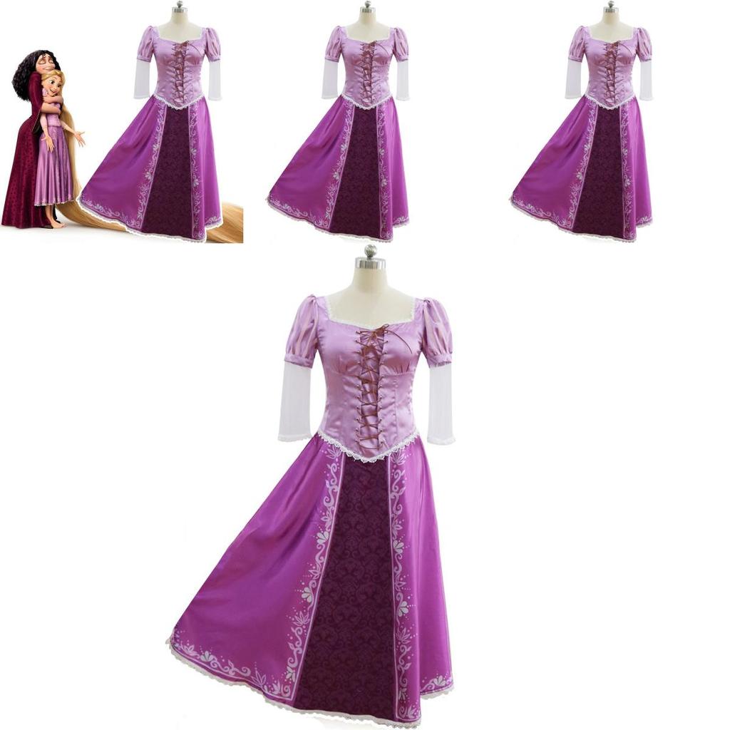 Elegant Adult Fairytale Princess Tangled Rapunzel Cosplay Costume For Halloween Parties