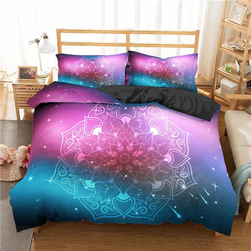 Soft Mandala Duvet Cover Set Bohemian Geometric Floral Bedding Set Microfiber Twin Full Queen King Quilt Cover For Bedroom Decor