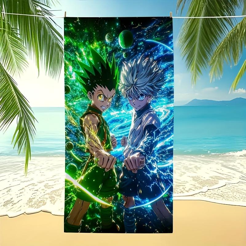 H-Hunter x Hunter Microfiber Beach Towel Quick Dry Sand Free Absorbent Pool Gym Sports Towel for Anime Fans Beach Accessories