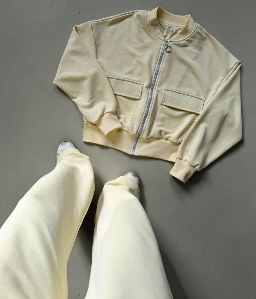 Women's Solid Color Zipper Pocket Sports Jacket & Pants Set - Casual Long Sleeve Two-Piece for Spring/Autumn 2026