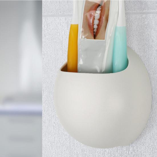 Wall Mount Storage Rack Toothbrush Toothpaste Holder Strain Bathroom Container