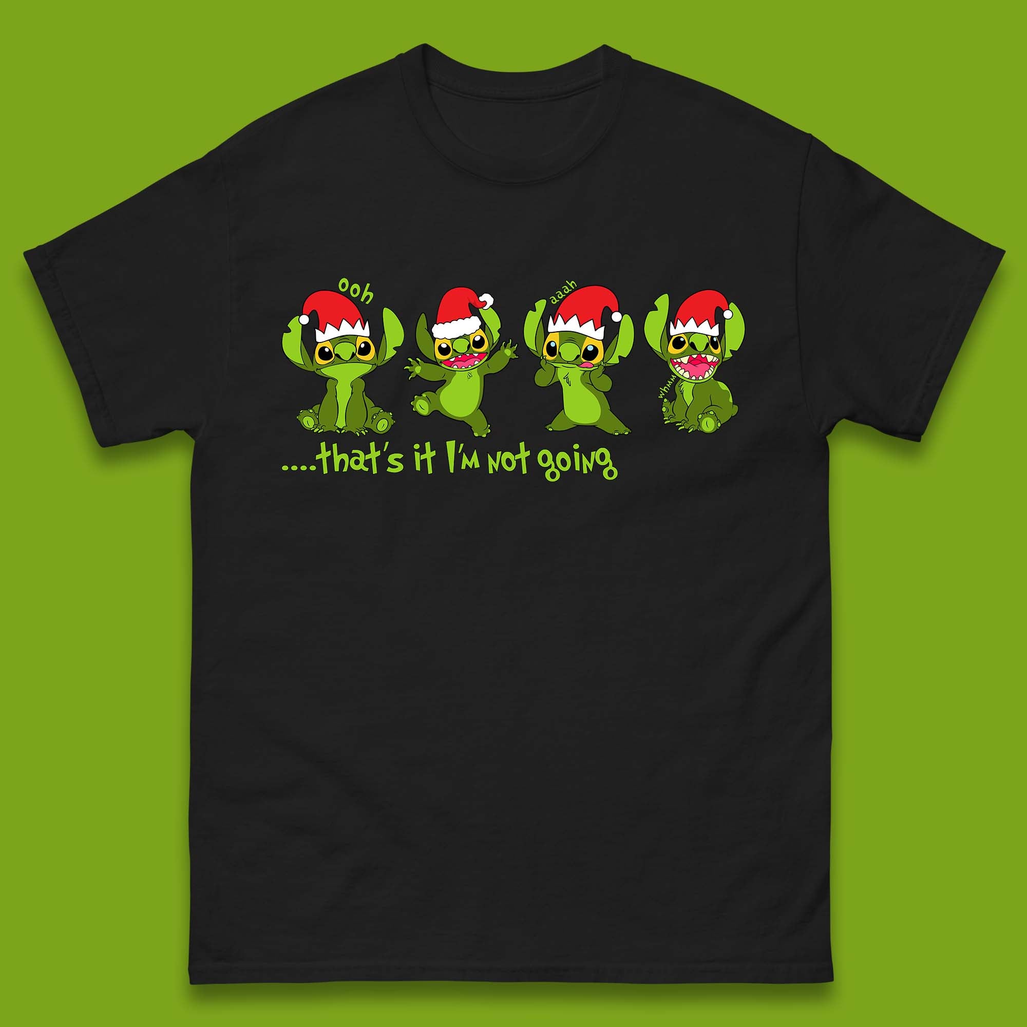 Grinch Stitch Christmas Mens T-Shirt Womens Tops Tees 4XL