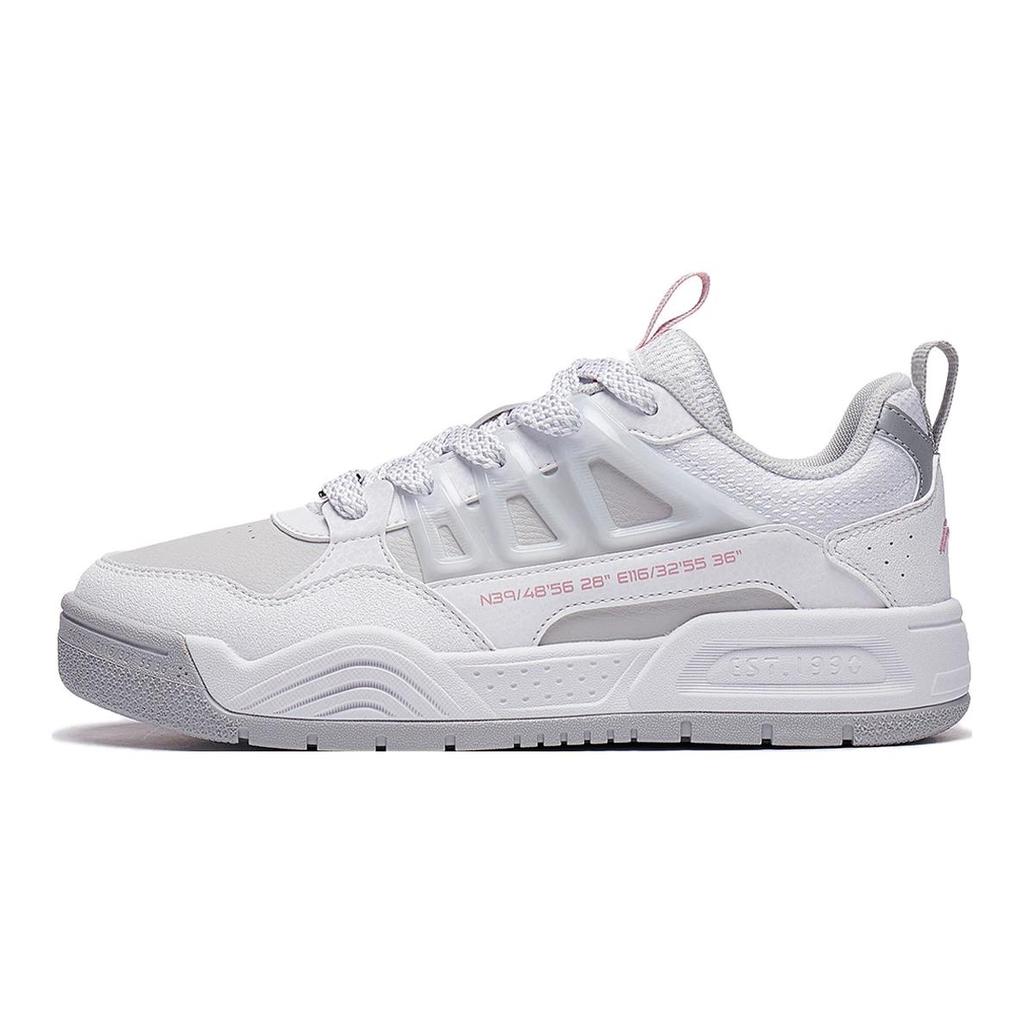 Li Ning Kids Ollie Pro V2 Comfortable Versatile Non-Slip Wear-Resistant Kids Skate Shoes Men Skate Shoes White Gray YKCT138-2