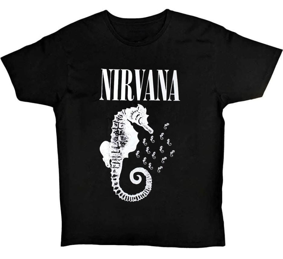1Nirvana Seahorse Logo MonoT-Shirt Size S-5XL DTG Print Comfort Colors Unisex T-Shirt S