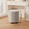 Modern Makeup Chair Leisure Ottomans Chair Wood Round Pulley Chair for Home Shoe Changing Stool Footstool