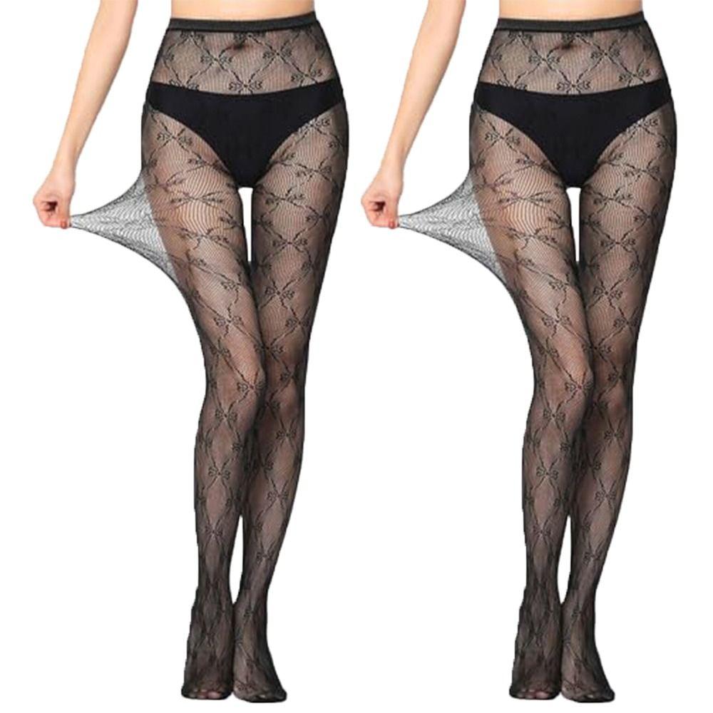 Butterfly and Love Heart Patterned Fishnets Leggings Plus Size Lace Tights for Women