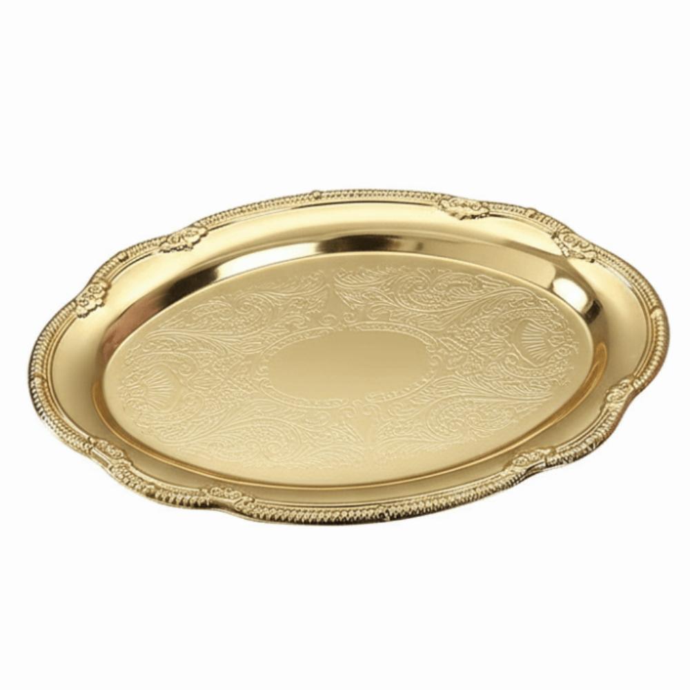 Elegante Retro Serveerschalen Goud/Zilver 2 Maten Opbergschaal Hofstijl Ovaal Bord Woondecoratie