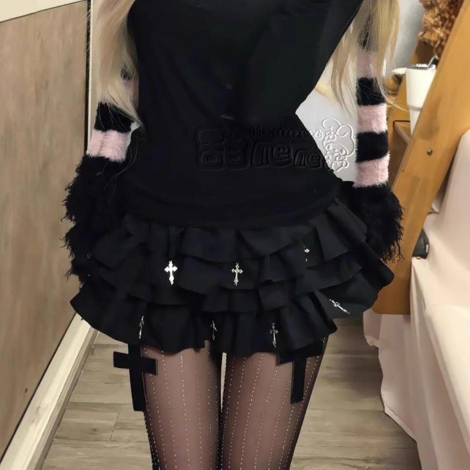 

Gothic Dark Style Bubble Shorts & Ballet Skirt Combo - Sexy, Puffy, and Unique for 2025 Small чорний