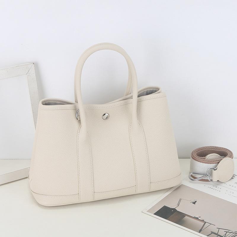 Cross-border Women's Bags New Togo Small Pattern Cowhide Garden Bag Genuine Leather Handbag Wide Shoulder Strap Single Shoulder Crossbody Tote Bag