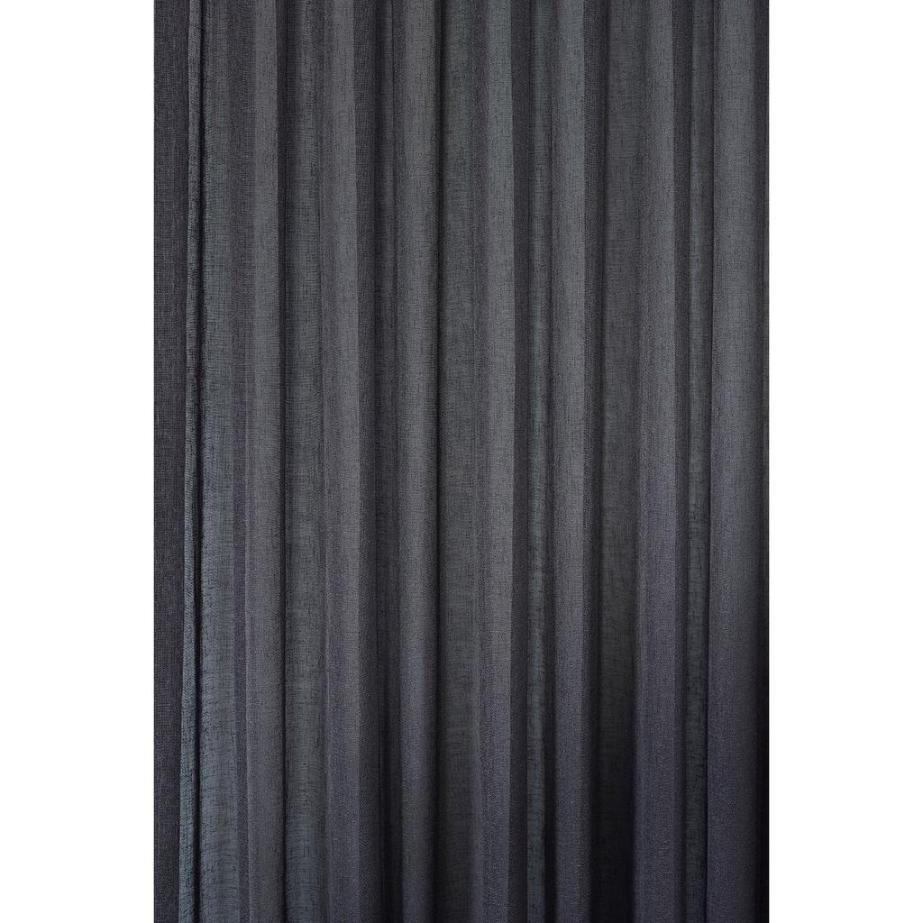 Anthracite Non-iron Linen Plain Tulle Curtain Geneva Pleatless Drawstring Extrafor