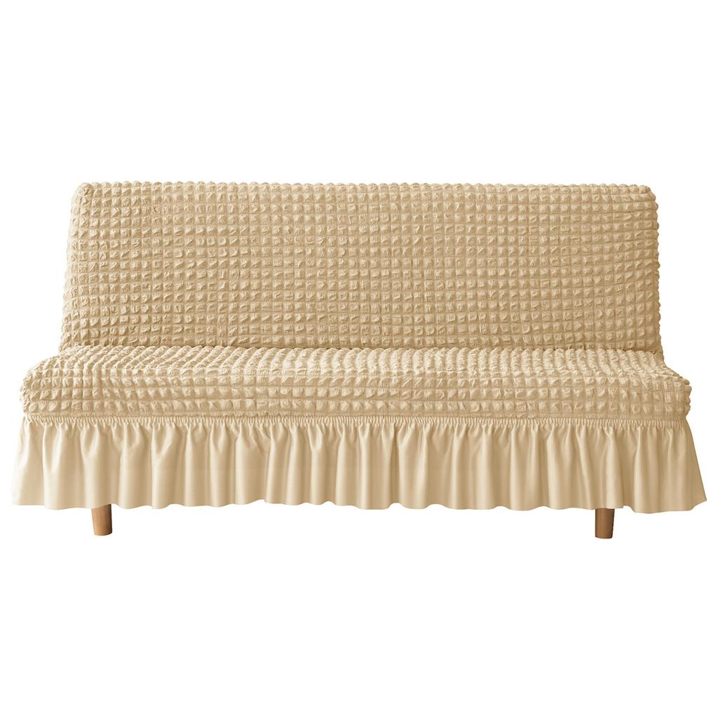 1PC M/L Seater Seersucker Futon Sofa Lipcover High Stretch Sofa Bed Skirt Cover Corner Sofa Protector Elastic Corner Couch Cover