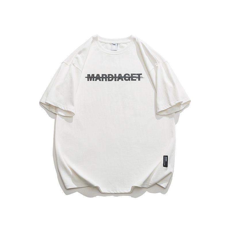 Heren Trendy Letterprint Streetwear Y2K T-shirt Casual Eenvoudig Oversized T-shirts Zomer Ronde Hals Korte Mouw Katoenen Tops Kleding Man