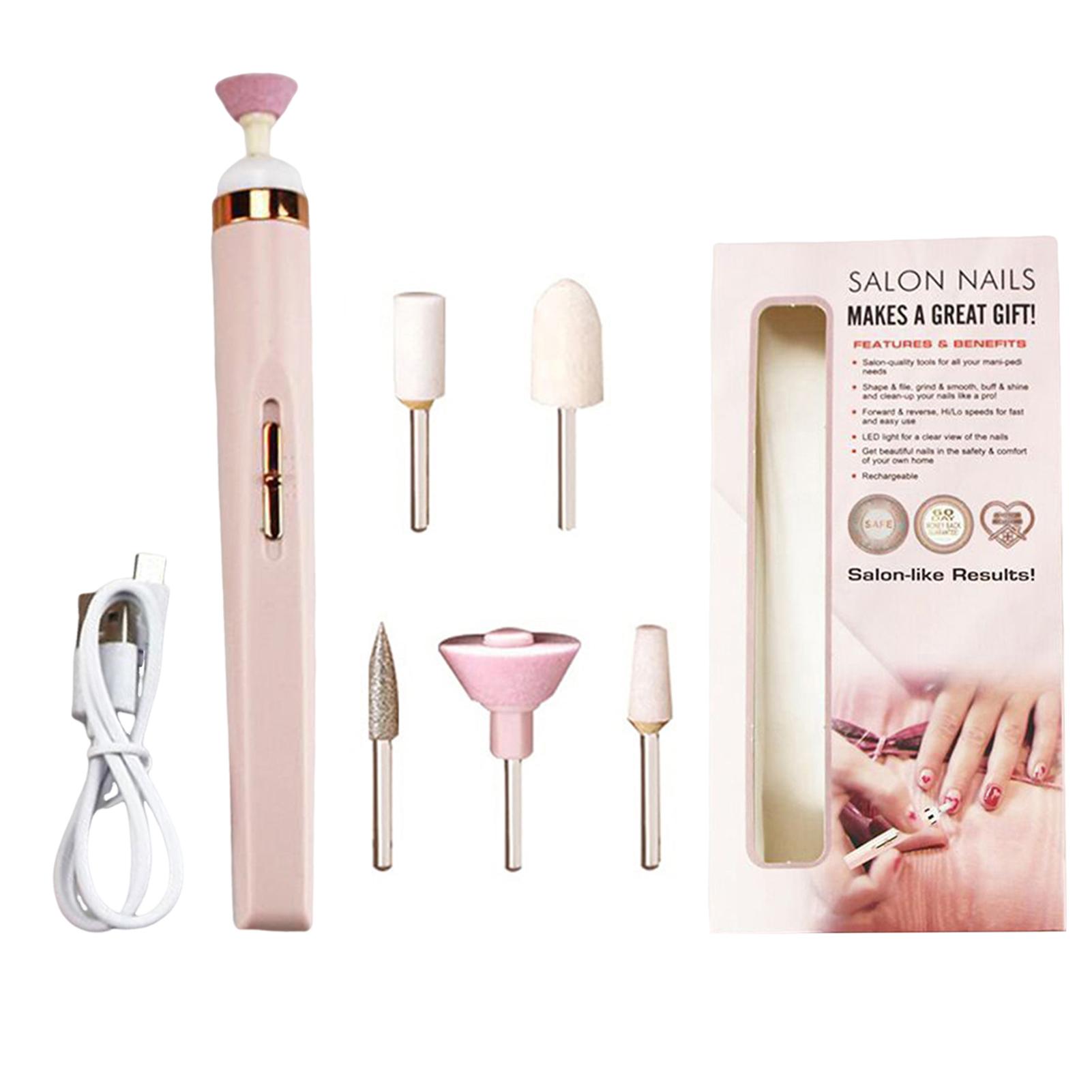 

Electric Nail Polishing Machine Adjustable Speed Machine with 5 Grinding Tips for Home DIY and Nail Salon