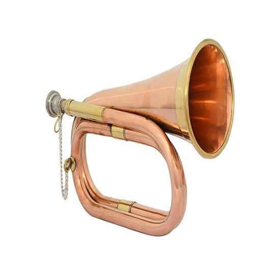 Solid Copper Brass Bugle To Play Decorative Musical Instrument Classic Style Gift Bugle with Mouthpiece for School Band Cavalry Beginner