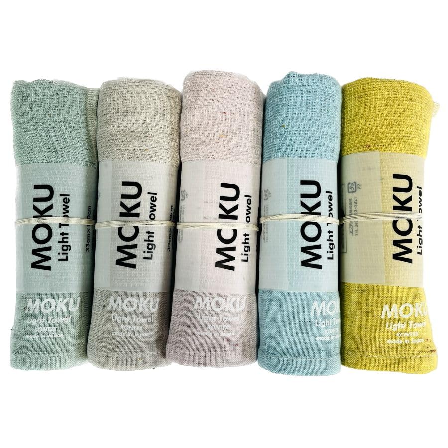 

Contex MOKU Towel Medium Face Towel Set of 5 | Original Selection | B. Pastel: Mint, Almond, Baby Pink, Aqua, Lemon | 33 x 100cm | Imabari