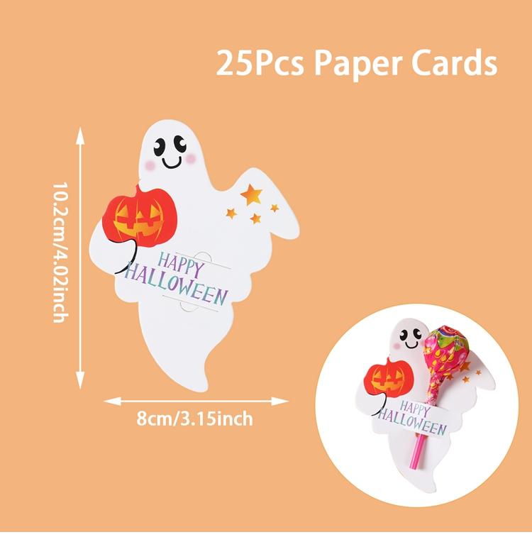 

25 шт. Хэллоуин Леденец Упаковочная Карточка Тыква Привидение Счастливый Хэллоуин Декор для Вечеринки Детские Сувениры Подарки Конфетные Карточки Товары для Вечеринки