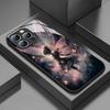 Starry Illusion Butterfly Pattern Tempered Glass Phone Case For iPhone 11 12 13 14 15 16 17 Pro Max 17Air 7 8 Plus XS X XR Cover