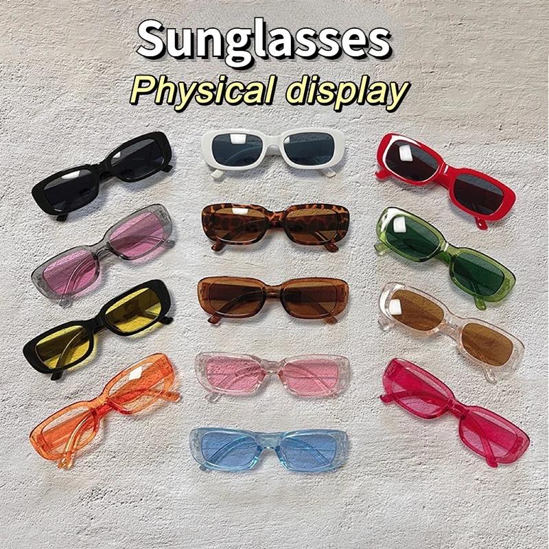 Vintage Square Sunglasses for Woman Luxury Brand Small Rectangle Sun Glasses Female Gradient Clear Mirror UV400 Eyeglasses