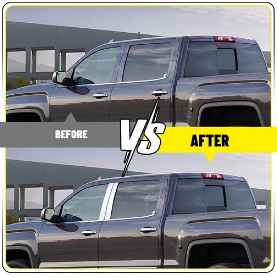 4pcs Chrome Door Pillar Post Cover Kit for 2014-2018 Silverado/Sierra EXV