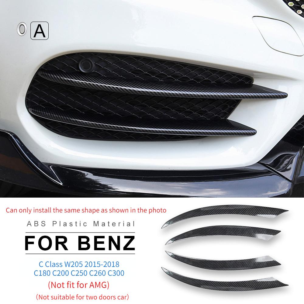 Carbon Fiber Fog Lamp Cover For Mercedes Benz C Class W205 C180 C200 C250 C260 C300 2015-2018 Front Bumper Spoiler Accessories