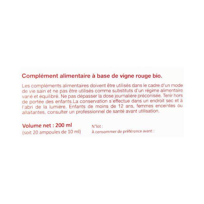 Nat & Form Ampoules Vigne Rouge Bio 20 unités