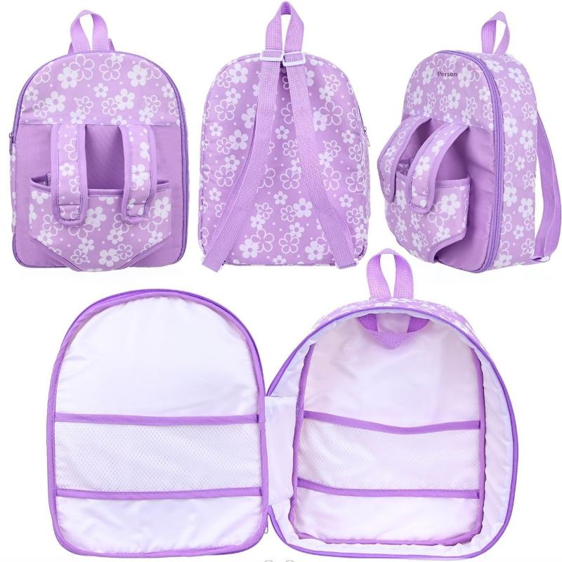 Fashion Newborn Backpack Doll Cute Flower Handbag For Girls Dolls Out Going Carry Bag Christmas Birthday Gift
