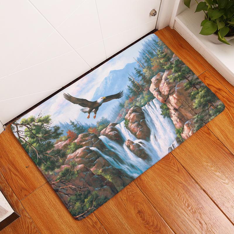 Carpet Door Mat Indoor Floor Mat Non-slip Rug Retro Oil Painting Printing Kitchen Entrance Door Mat