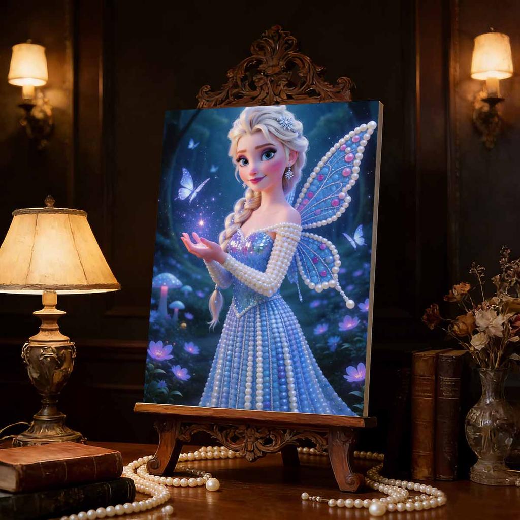 Disney Pearl Painting Frozen Elf Fairy Creative Art 5D Pearl Embroidery Cross Stitch Kit Handmade DIY Home and Room Decor Gift