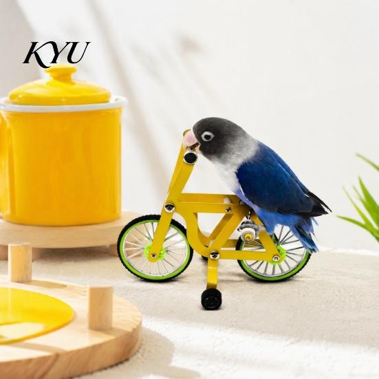 Anti Chew Bird Toy Intelligence Training Bike Toy, Interactive Bicycle Exercise Enrichment Parrot Equipment Educational for Lovebird Conures Parakeet