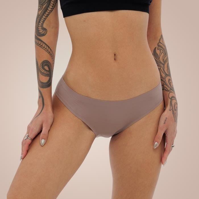 Culotte menstruelle sans coutures Weekiss XL Beige, Coton Bio, Protection Fiable