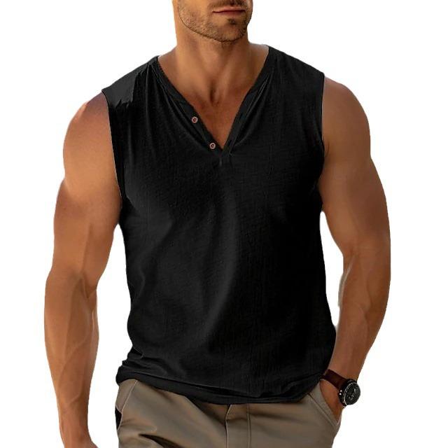 Men's 2023 Summer Casual Solid Color Tank Top Regular Fit