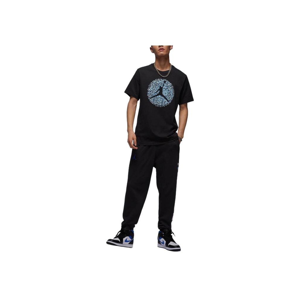 Jordan Essentials Retro Summer Logo Print Cotton Crew Neck Casual Short Sleeve T-Shirt Men Tops Black FN6007-010
