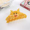 PVC Christmas Elk Hair Claw Deer Snowman Hair Clip Kawaii Santa Claus Shark Clip  Wash Face
