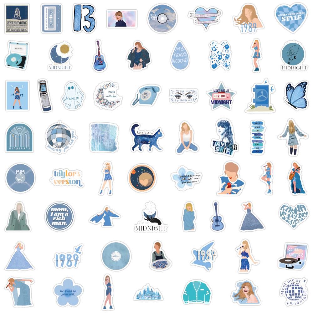 

Taylor Cartoon Meimei Stickers: 50-120 Waterproof Stickers for Decorating Journals, Water Bottles, and Computers.