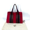 HERMES Toroca Horizontal MM Bag Tote Bag Shoulder Bag Canvas Red/Black