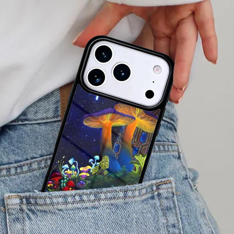 Trippy Psychedelic Mushrooms Collage Phone Case for iPhone 17ProMax 12 13 14 15 16e 17 Pro Max Plus Air Cover