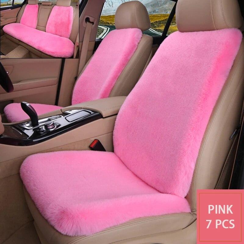Uniwersalny rozmiar Pluszowe futerko Pokrowiec na fotel samochodowy Pokrowiec do wnętrza samochodu Poduszka na przednie i tylne siedzenie Samochodowa poduszka ochronna na 5 miejsc