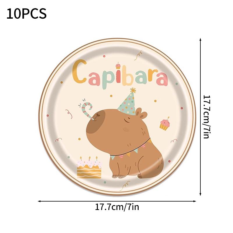 Capibara Capybara Birthday Decoration Disposable Tableware Birthday for Bara Baby Shower Tableware Balloons Capibara Cumpleaños