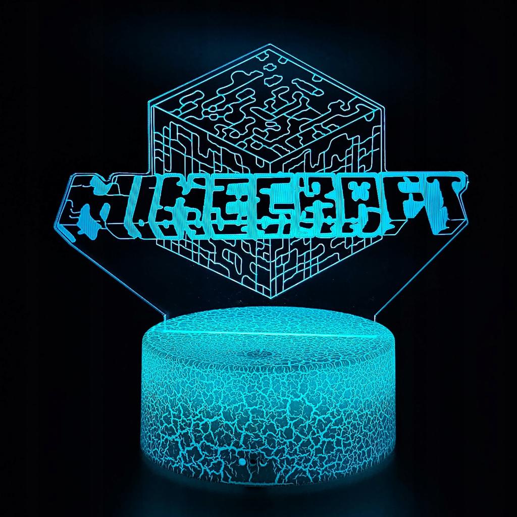 Minecraft Creeper Kinder Schreibtisch Nachttischlampe Mit 16 3D LEDs + Fernbedienung