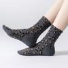 5 Pairs Korean Style Famale Tube Socks Soft Mid-Calf Socks Hosiery Leopard Print Socks  Streetwear