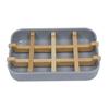 1/2Pcs Bamboo Soap Dish Shower Soap Bar Holder Bamboo Drain Rack Bathroom Soap Tray Anti-slip Bottom Soap Box