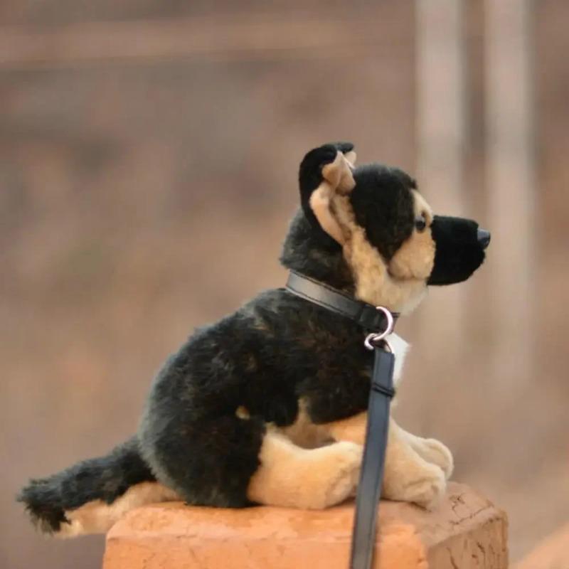 Lifelike Plush Wolf Dog Stuffed Animal Doll German Shepherd  Akita Pet  Model