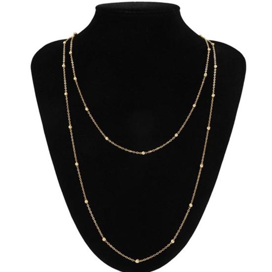 Lanț de pulovere pentru femei, mărgele din aliaj cu două straturi, haine reglabile, bijuterii, întâlniri, petreceri de absolvire, colier de decorare pentru îmbrăcăminte