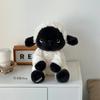 Black Face Sheep Plush Doll Sitting Large Lying Sheep Pillow Fluffy Curly Fur For Sofa Bed Indoor Aesthetic Decor Ornament