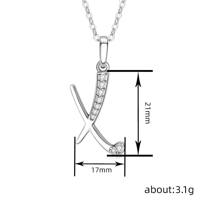 2025 New 26 Letter Zircon Necklace Design, Trendy English Pendant, Fashionable Temperament, High-end Personality, New Necklace