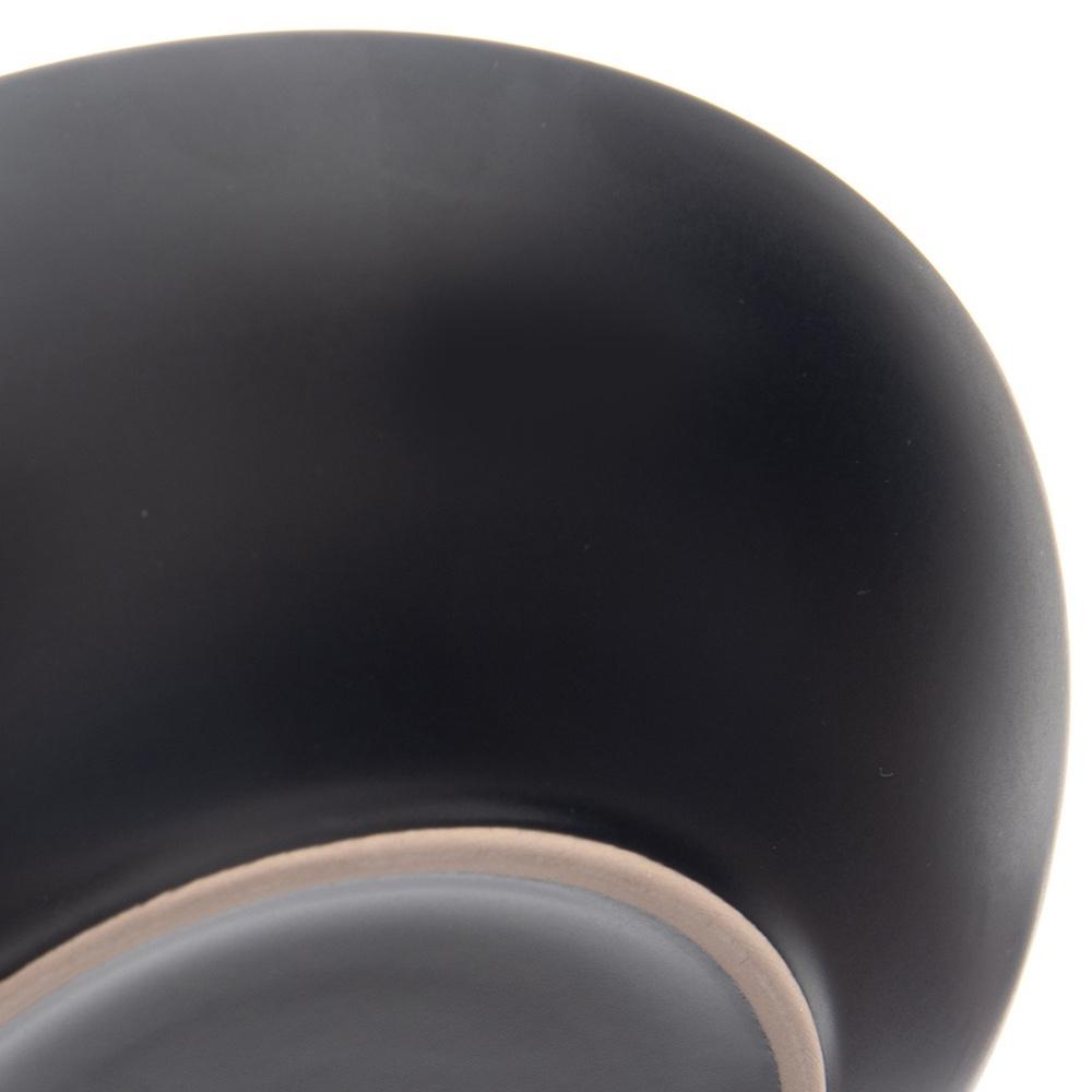 Large Deep Dinner Plate for Soup Dishes Ceramic Black 20.5cm 800 ml