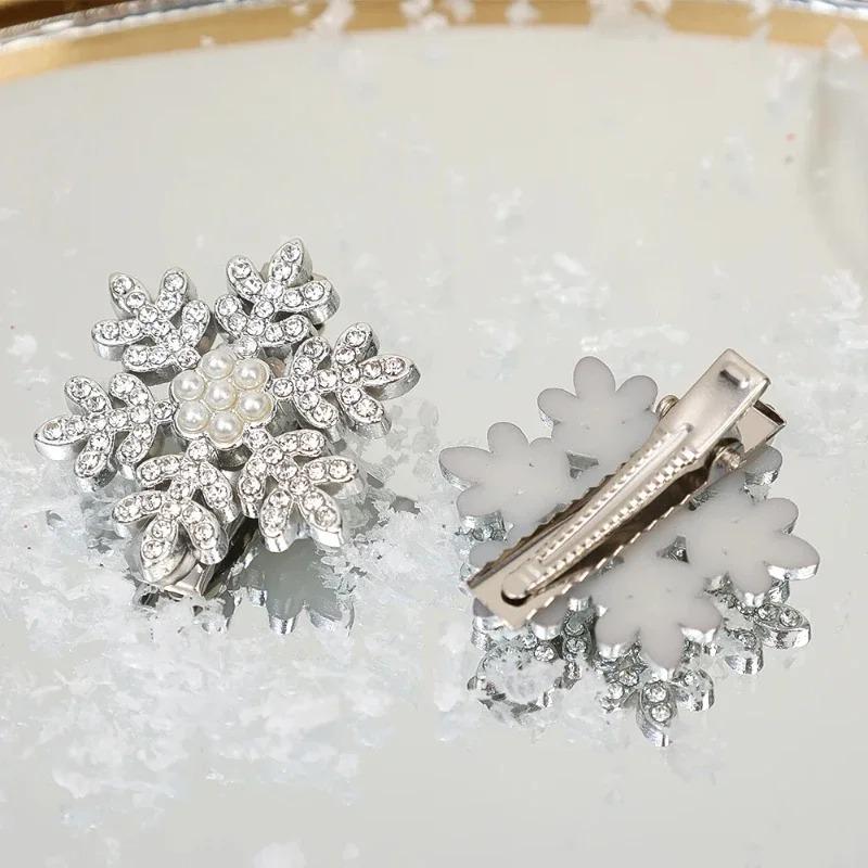 1-50pcs Sweet Metal Sparkling Diamond Snowflake Hairclips Women Side Bangs Clip Light Luxury Hair Clip High-end Hair Accessories
