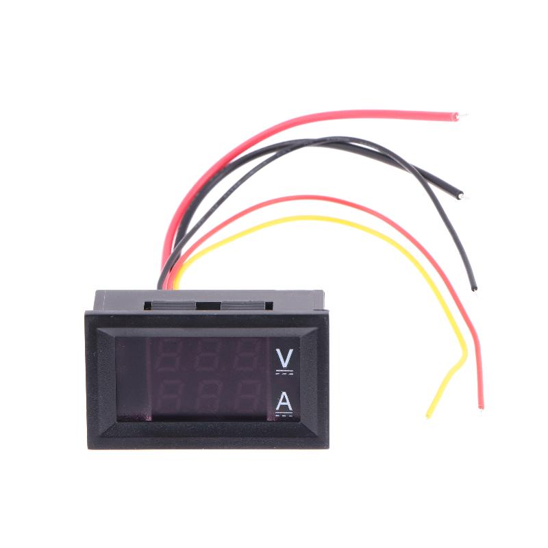 1 Set 100V 10A 50A 100A Voltage Current Meter Tester Digital Voltmeter Ammeter 0.28In Dual Led Display Panel With Connect Wires